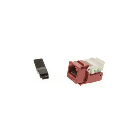 Cable Wholesale Cat5e Keystone Jack, Red, Toolless, RJ45 Female 311-120RD